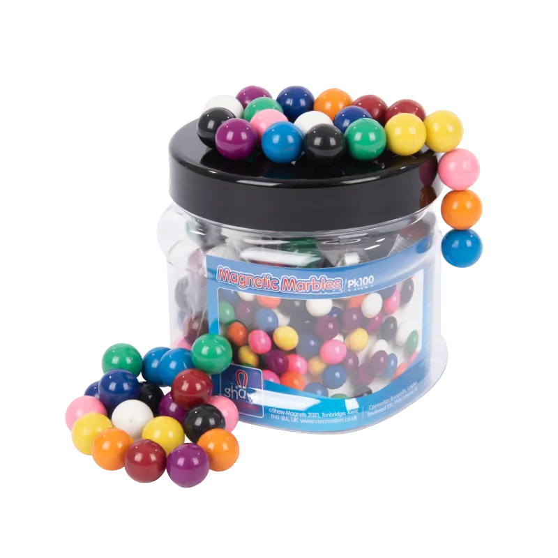 Magnetic Coloured Marbles Tub - Pk100