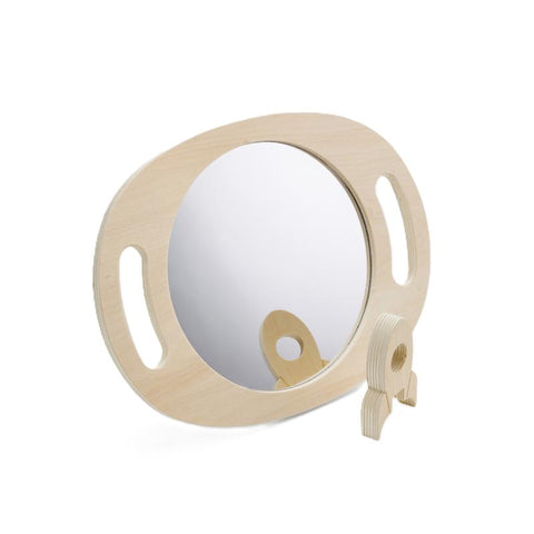 Hand Held Wooden Mirror, Learning SPACE